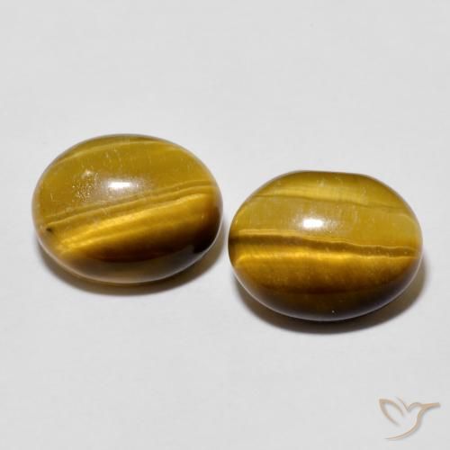 5.60ctw Naturale Marrone chiaro Occhio di tigre, Ovale, Opaco