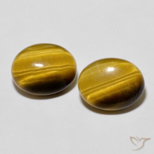Gemme di Occhio di tigre Marrone dorato naturale da 5.72 ct, Ovale, Opaco