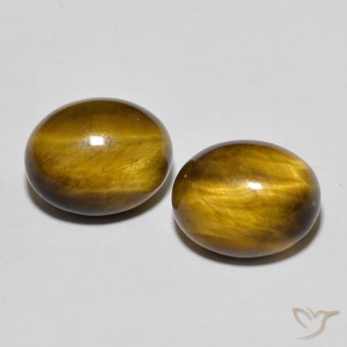 6.95ctw Naturale Marrone caldo Occhio di tigre, Ovale, Opaco