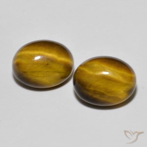 Gemme di Occhio di tigre Marrone dorato naturale da 6.11 ct, Ovale, Opaco