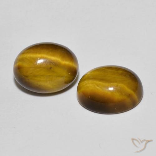 Gemme di Occhio di tigre Marrone dorato naturale da 6.11 ct, Ovale, Opaco