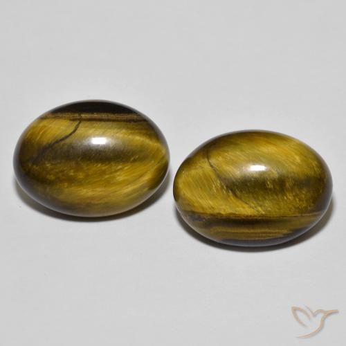 16.57ctw Naturale Marrone dorato Occhio di tigre, Ovale, Opaco