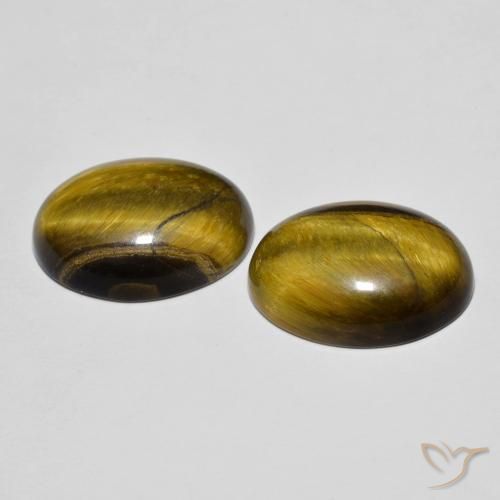 Gemme di Occhio di tigre Marrone dorato naturale da 16.57 ct, Ovale, Opaco
