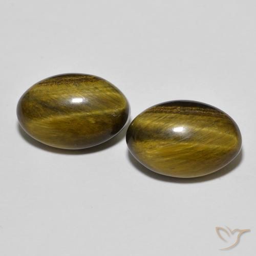 8.31ctw Naturale Marrone caldo Occhio di tigre, Ovale, Opaco