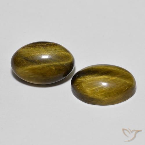 Gemme di Occhio di tigre Marrone caldo naturale da 8.31 ct, Ovale, Opaco
