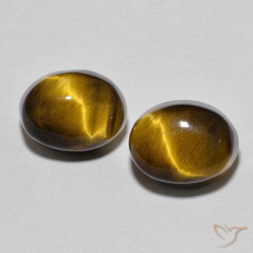10.69ctw Naturale Marrone dorato Occhio di tigre, Ovale, Opaco