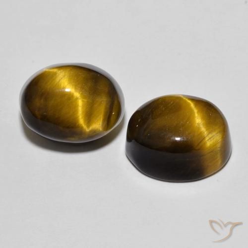 Gemme di Occhio di tigre Marrone dorato naturale da 10.69 ct, Ovale, Opaco