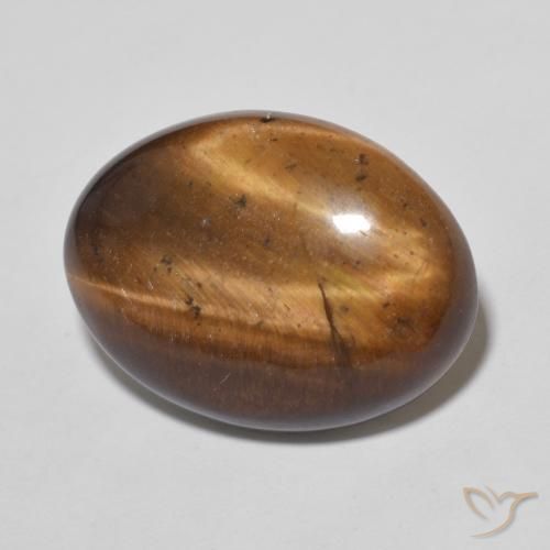 Occhio di tigre Caramello Marrone naturale da 9.50 ct, Ovale, Opaco