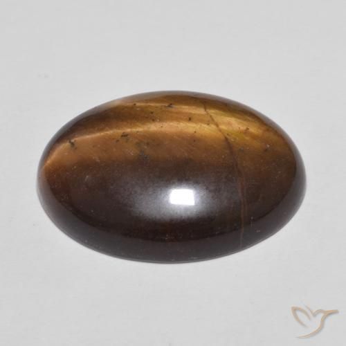 Occhio di tigre Caramello Marrone naturale da 9.50 ct, Ovale, Opaco