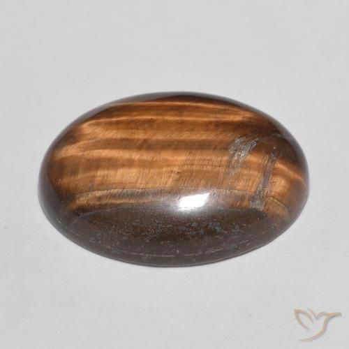 Occhio di tigre Marrone Cannella Intenso naturale da 10.26 ct, Ovale, Opaco