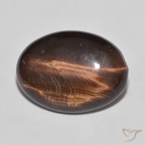 8.35ct Naturale Marrone rossastro Occhio di tigre, Ovale, Opaco
