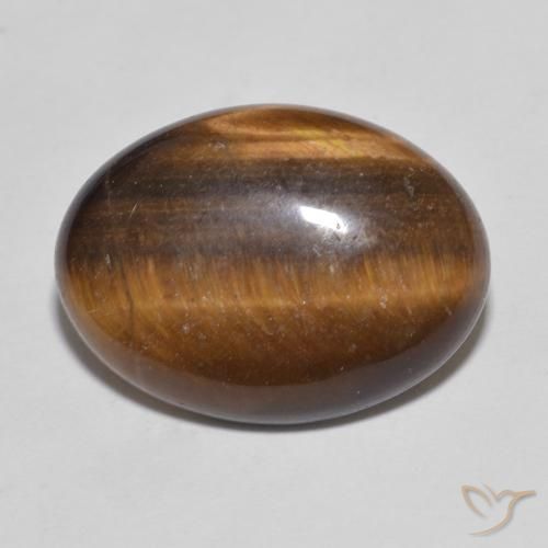 9.35ct Naturale Marrone caldo Occhio di tigre, Ovale, Opaco