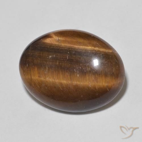 Occhio di tigre Marrone caldo naturale da 9.35 ct, Ovale, Opaco