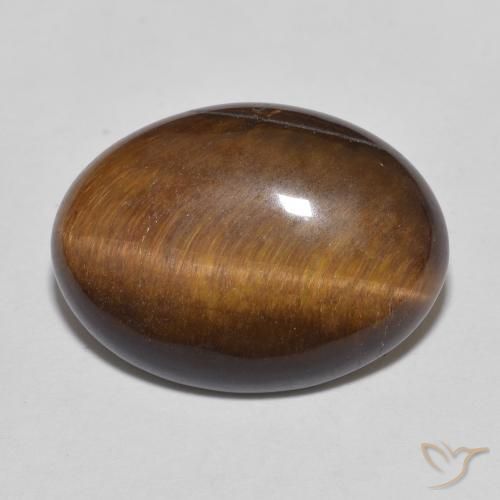 9.26ct Naturale Marrone medio Occhio di tigre, Ovale, Opaco