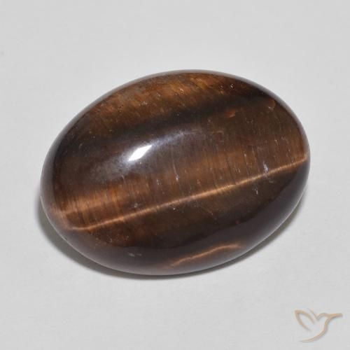 Occhio di tigre Hickory Brown naturale da 8.77 ct, Ovale, Opaco