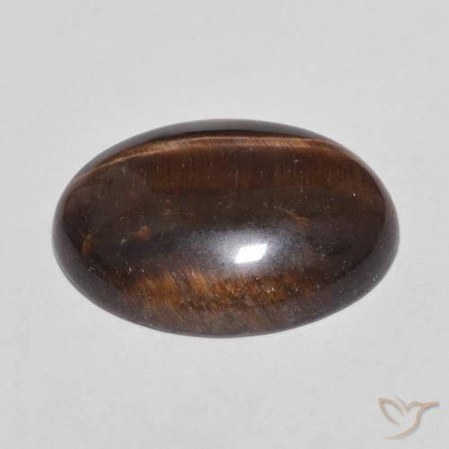 Occhio di tigre Hickory Brown naturale da 8.77 ct, Ovale, Opaco