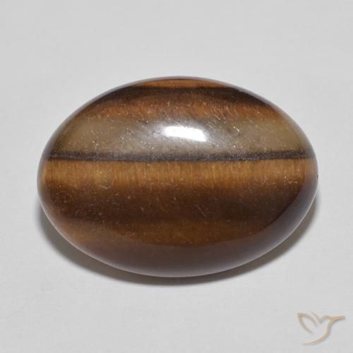 Occhio di tigre Marrone Cannella Intenso naturale da 9.56 ct, Ovale, Opaco