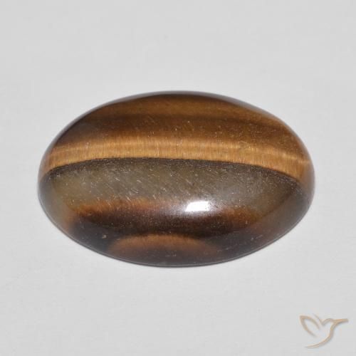 Occhio di tigre Marrone Cannella Intenso naturale da 9.56 ct, Ovale, Opaco