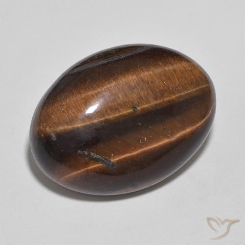 Occhio di tigre Medium Dark-Brown naturale da 10.54 ct, Ovale, Opaco