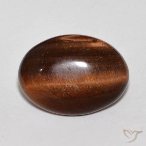 9.59ct Naturale marrone pecan Occhio di tigre, Ovale, Opaco