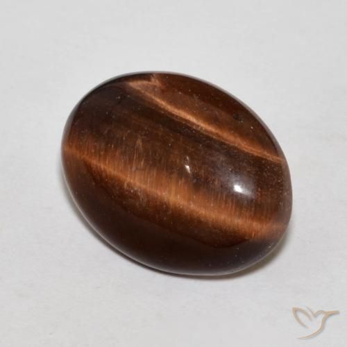 Occhio di tigre marrone pecan naturale da 9.59 ct, Ovale, Opaco