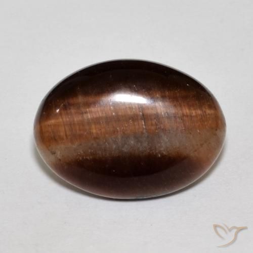 9.89ct Naturale Marrone rossastro Occhio di tigre, Ovale, Opaco