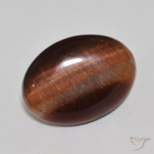 Occhio di tigre Marrone rossastro naturale da 9.89 ct, Ovale, Opaco