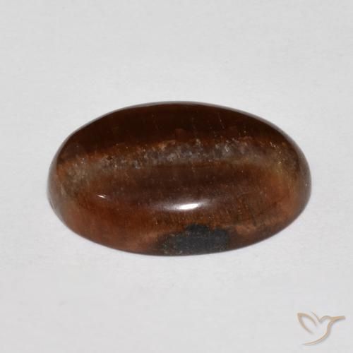 Occhio di tigre Marrone rossastro naturale da 9.89 ct, Ovale, Opaco