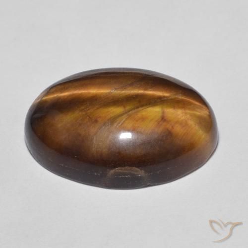 Occhio di tigre Medium Dark-Brown naturale da 11.69 ct, Ovale, Opaco