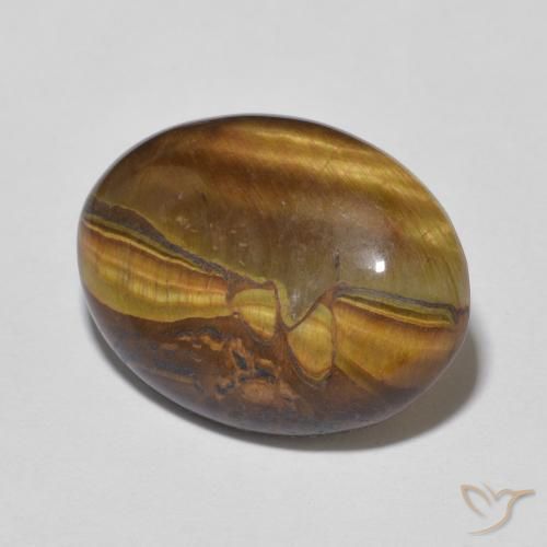 9.28ct Naturale Oro Marrone Occhio di tigre, Ovale, Opaco