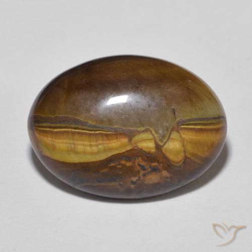 Occhio di tigre Oro Marrone naturale da 9.28 ct, Ovale, Opaco