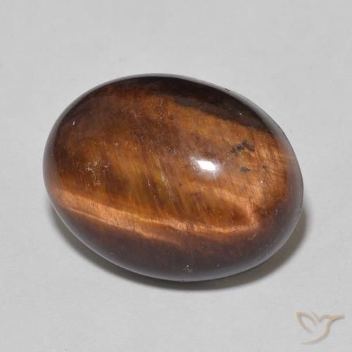 Occhio di tigre Marrone rossastro naturale da 9.18 ct, Ovale, Opaco