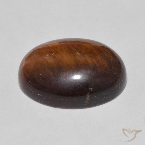 Occhio di tigre Marrone rossastro naturale da 9.18 ct, Ovale, Opaco