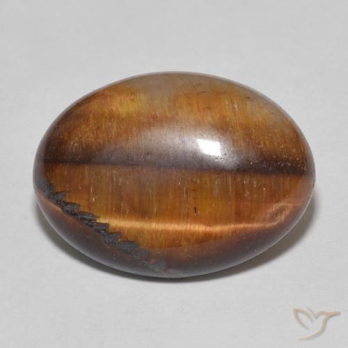 9.52ct Naturale Marrone dorato Occhio di tigre, Ovale, Opaco