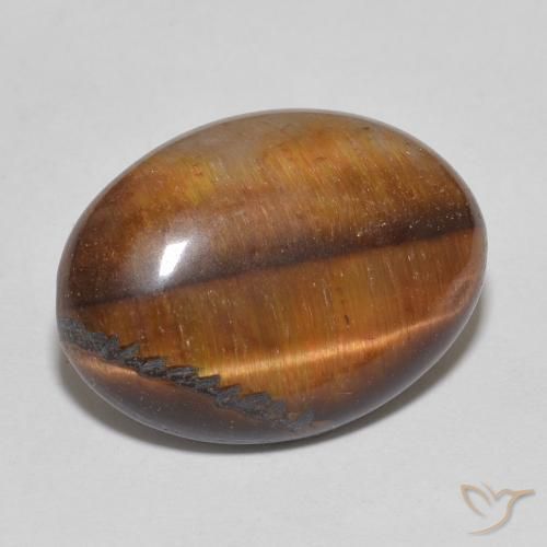 Occhio di tigre Marrone dorato naturale da 9.52 ct, Ovale, Opaco