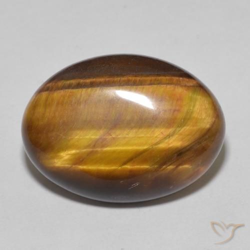 10.50ct Naturale Marrone caldo Occhio di tigre, Ovale, Opaco
