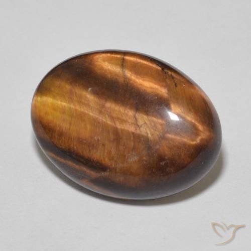 9.77ct Naturale Medium Dark-Brown Occhio di tigre, Ovale, Opaco