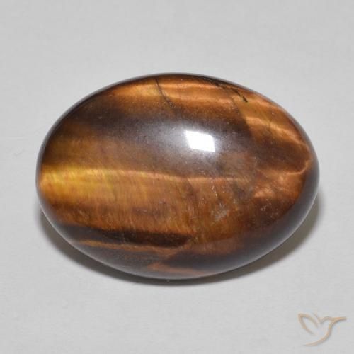 Occhio di tigre Medium Dark-Brown naturale da 9.77 ct, Ovale, Opaco