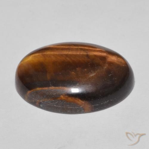 Occhio di tigre Medium Dark-Brown naturale da 9.77 ct, Ovale, Opaco