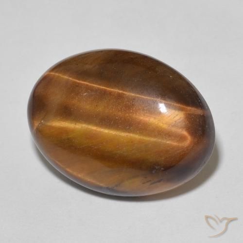 Occhio di tigre Marrone dorato naturale da 9.66 ct, Ovale, Opaco