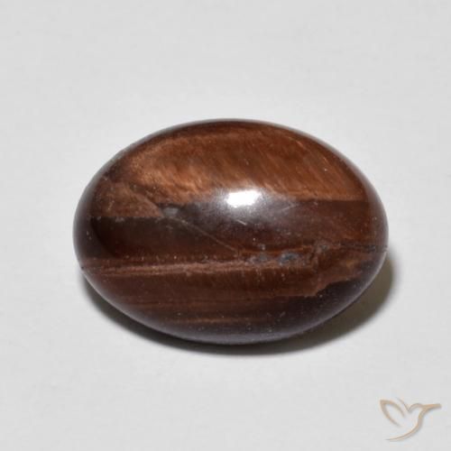 6.22ct Naturale Marrone rossastro Occhio di tigre, Ovale, Opaco