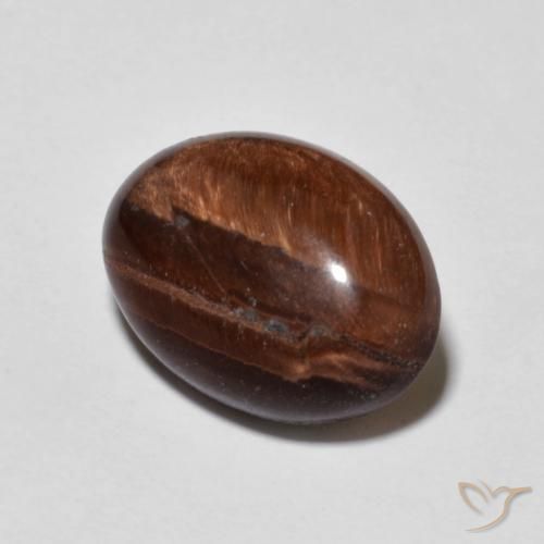 Occhio di tigre Marrone rossastro naturale da 6.22 ct, Ovale, Opaco