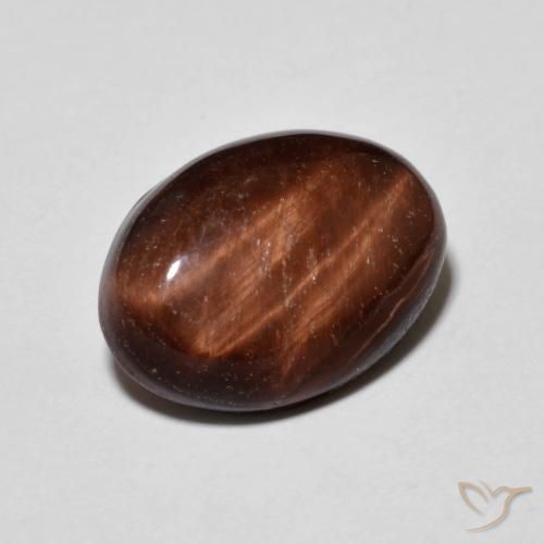 5.53ct Naturale Marrone rossastro Occhio di tigre, Ovale, Opaco
