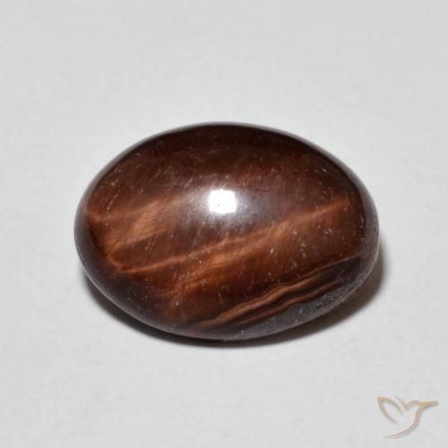 Occhio di tigre Marrone rossastro naturale da 5.53 ct, Ovale, Opaco