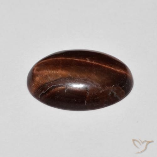 Occhio di tigre marrone pecan naturale da 4.17 ct, Ovale, Opaco