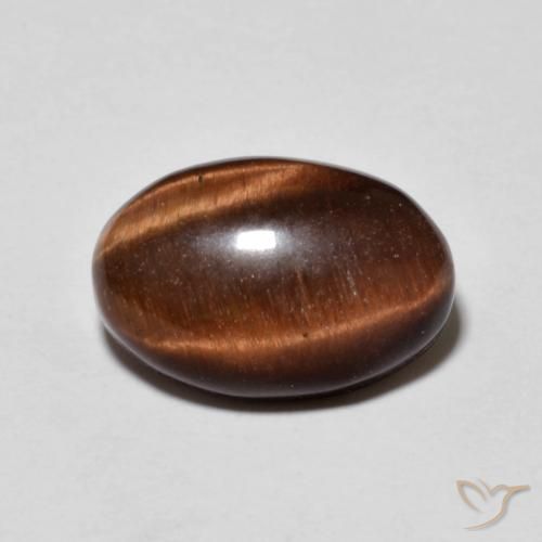 5.24ct Naturale marrone pecan Occhio di tigre, Ovale, Opaco