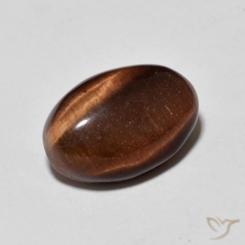 Occhio di tigre marrone pecan naturale da 5.24 ct, Ovale, Opaco