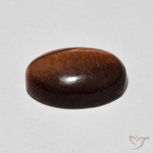 Occhio di tigre marrone pecan naturale da 5.24 ct, Ovale, Opaco