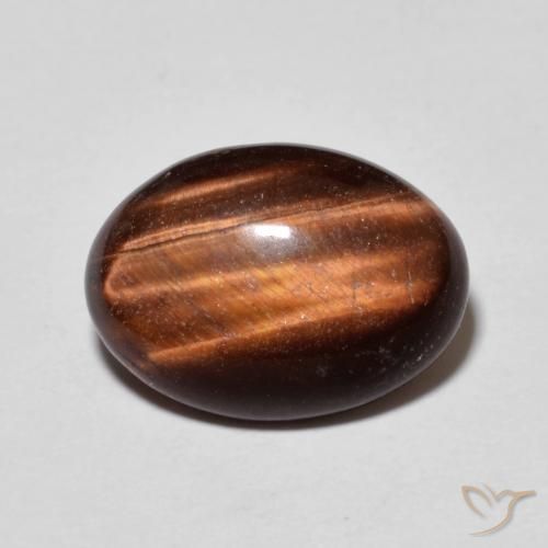 5.15ct Naturale Marrone rossastro Occhio di tigre, Ovale, Opaco