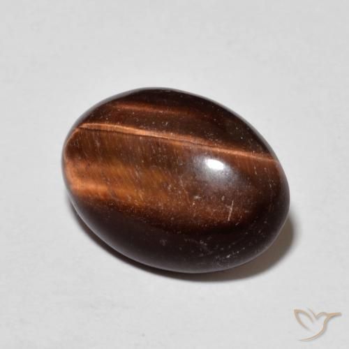 Occhio di tigre Marrone rossastro naturale da 5.15 ct, Ovale, Opaco
